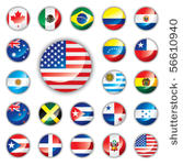 glossy button flags   america....