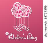 vector pink valentine's day card