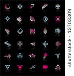logos on black background  set  ...
