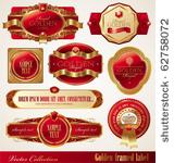 vector set of golden luxury...