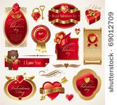 valentines vector set with...