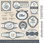 vector set of vintage framed...