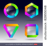 vector colorful and glass...