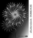 abstract black and white flower.