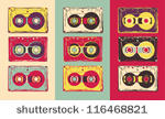 set of retro audio cassettes ...