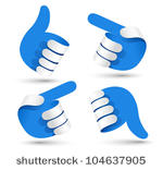 vector illustration paper hands.