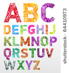 vector flower font