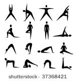 black stylized yoga people...