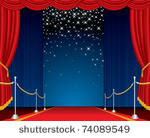 vector opened stage with red...
