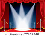 vector opened stage with red...