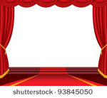 vector empty stage with red...