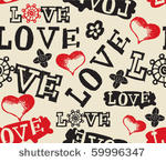 hand drawn love pattern