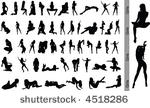 sexy girls. vector silhouette.