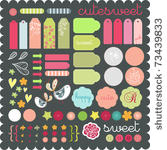 cute scrapbook graphic elements ...