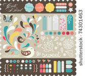 sweet decorative sticker set...