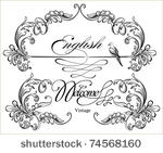 vintage engraved decorative...