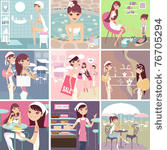 collection of fashion girl...