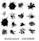 set of grunge splash vector 11