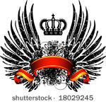 an heraldic shield or badge ...