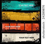 grunge banners with place for...