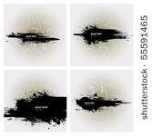 4 grunge banner with an inky...