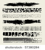 7 grunge brushes line. vector.