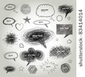 set of hand drawn vector...