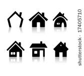 set of 6 house icon variations