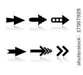 set of 6 arrow icon variations