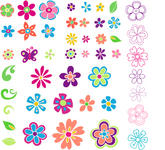 lots of flowers  vector...