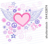 hand drawn sketchy heart with...
