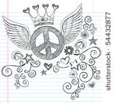 hand drawn sketchy peace sign...