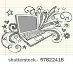 hand drawn business laptop...