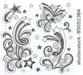 shooting stars hand drawn...