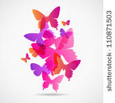 vector butterflies background...
