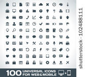 100 universal outline icons for ...