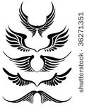 set of abstract wing...