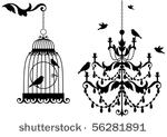 vintage birdcage and crystal...