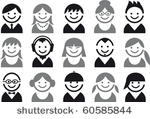 woman and man faces  vector...