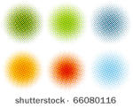 set of colorful halftone dots ...