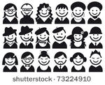 woman and man faces  vector...