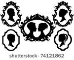 portrait silhouettes with...
