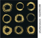 set of different gold circles...