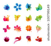 colorful nature icon set