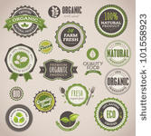 set of organic badges and labels
