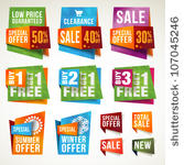 set of sale labels and banners
