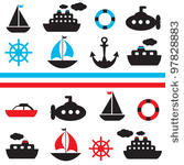 set of vector sea transport