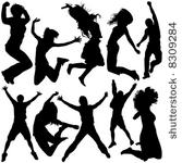 people jumping vector