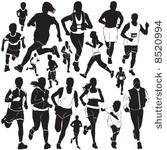 running people vector