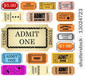 set of ticket admit one vector
